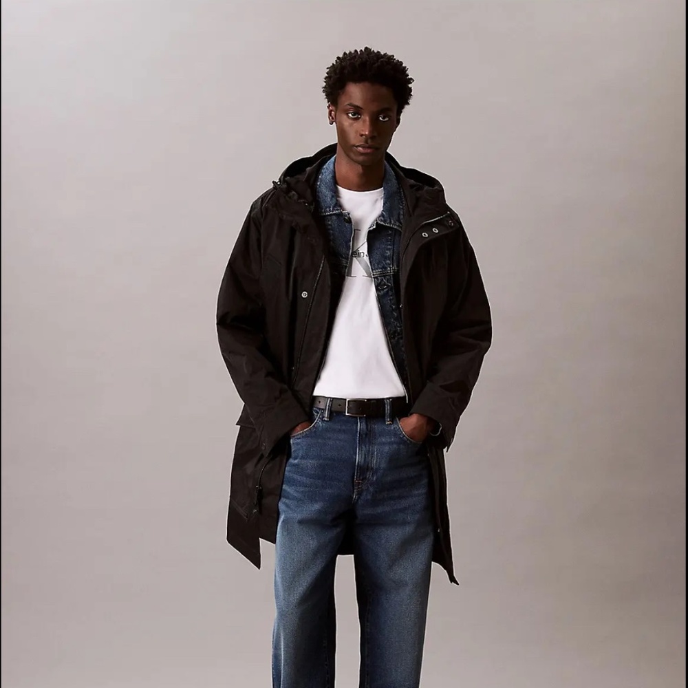 CALVIN KLEIN Crinkle Nylon Long Parka